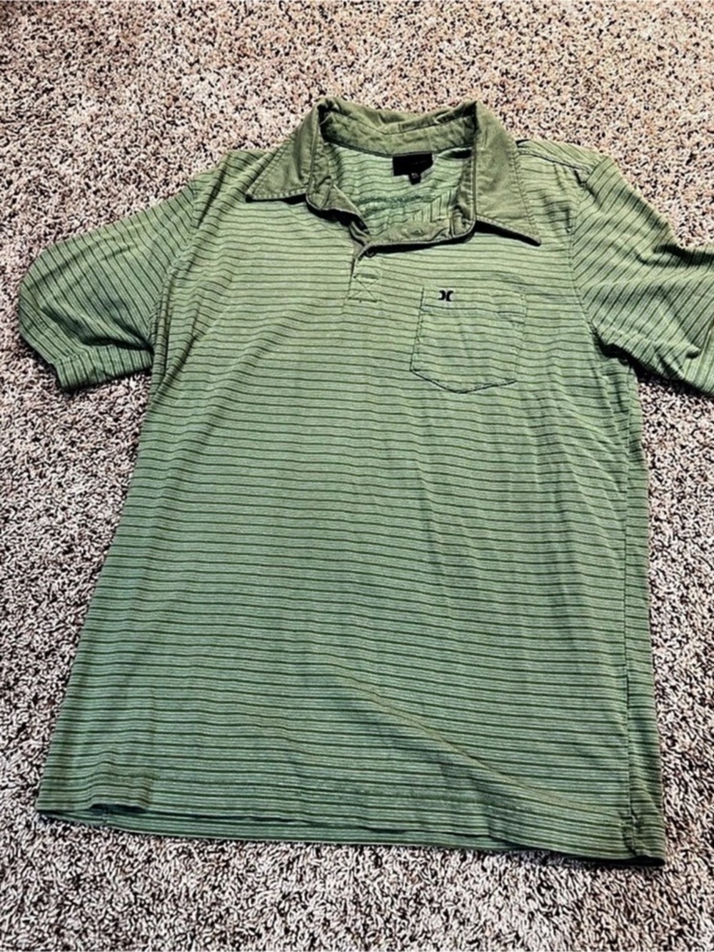 Hurley Surf Knit Polo Striped Cotton Polo Green XL